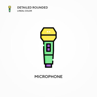Mikrofon vektör simgesi. Modern vektör illüstrasyon kavramları. Düzenlemesi ve kişiselleştirmesi kolay.
