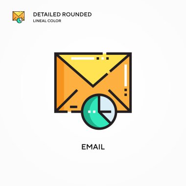 E- posta vektör simgesi. Modern vektör illüstrasyon kavramları. Düzenlemesi ve kişiselleştirmesi kolay.
