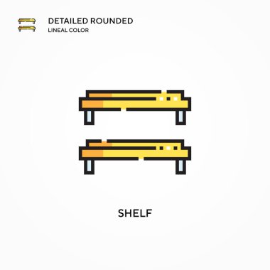 Shelf vektör simgesi. Modern vektör illüstrasyon kavramları. Düzenlemesi ve kişiselleştirmesi kolay.