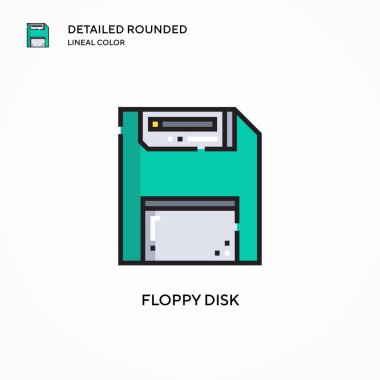 Disket vektör simgesi. Modern vektör illüstrasyon kavramları. Düzenlemesi ve kişiselleştirmesi kolay.