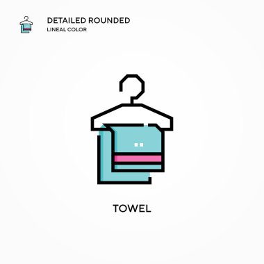 Havlu vektör simgesi. Modern vektör illüstrasyon kavramları. Düzenlemesi ve kişiselleştirmesi kolay.
