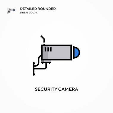 Güvenlik kamerası vektör simgesi. Modern vektör illüstrasyon kavramları. Düzenlemesi ve kişiselleştirmesi kolay.