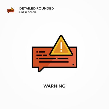 Uyarı vektör simgesi. Modern vektör illüstrasyon kavramları. Düzenlemesi ve kişiselleştirmesi kolay.