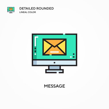 Mesaj vektör simgesi. Modern vektör illüstrasyon kavramları. Düzenlemesi ve kişiselleştirmesi kolay.
