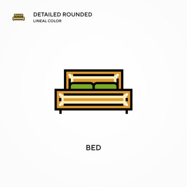 Yatak vektör simgesi. Modern vektör illüstrasyon kavramları. Düzenlemesi ve kişiselleştirmesi kolay.