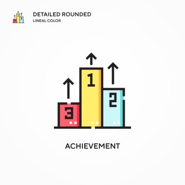 Başarı vektör simgesi. Modern vektör illüstrasyon kavramları. Düzenlemesi ve kişiselleştirmesi kolay.