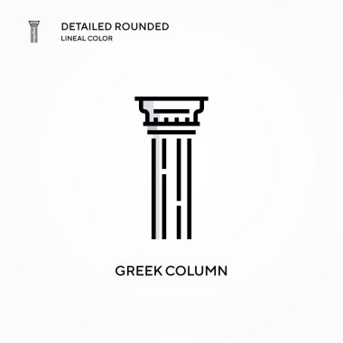 Yunan sütun vektör simgesi. Modern vektör illüstrasyon kavramları. Düzenlemesi ve kişiselleştirmesi kolay.