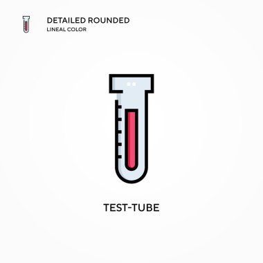 Test tübü vektör simgesi. Modern vektör illüstrasyon kavramları. Düzenlemesi ve kişiselleştirmesi kolay.