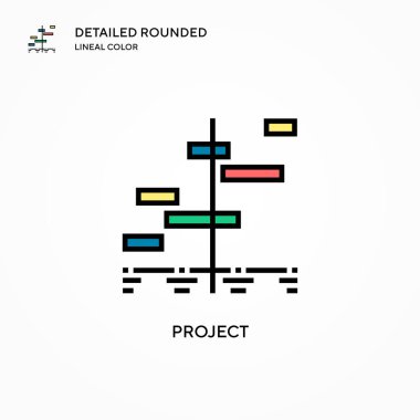 Proje vektör simgesi. Modern vektör illüstrasyon kavramları. Düzenlemesi ve kişiselleştirmesi kolay.