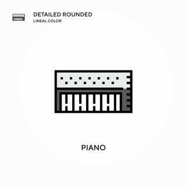 Piyano vektör ikonu. Modern vektör illüstrasyon kavramları. Düzenlemesi ve kişiselleştirmesi kolay.