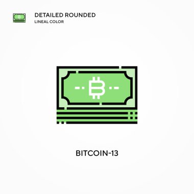Bitcoin-13 vektör simgesi. Modern vektör illüstrasyon kavramları. Düzenlemesi ve kişiselleştirmesi kolay.