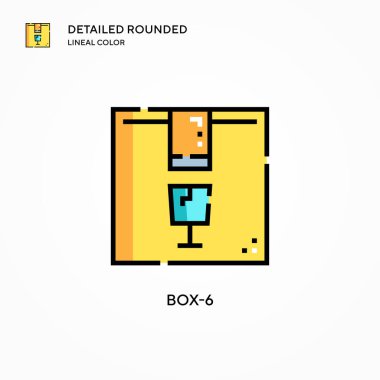 Kutu-6 vektör simgesi. Modern vektör illüstrasyon kavramları. Düzenlemesi ve kişiselleştirmesi kolay.