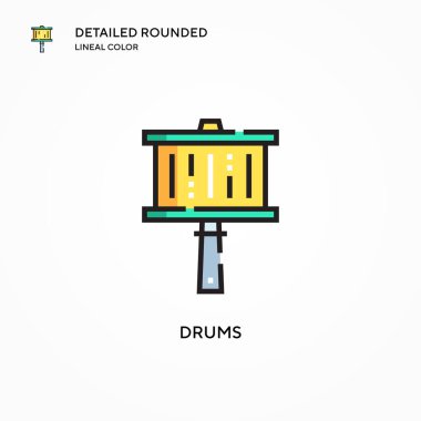 Davul vektör simgesi. Modern vektör illüstrasyon kavramları. Düzenlemesi ve kişiselleştirmesi kolay.