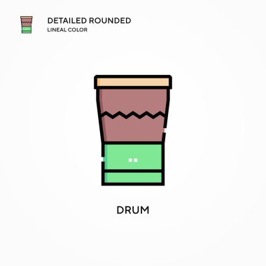 Davul vektör simgesi. Modern vektör illüstrasyon kavramları. Düzenlemesi ve kişiselleştirmesi kolay.