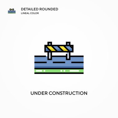 İnşaat vektör ikonu altında. Modern vektör illüstrasyon kavramları. Düzenlemesi ve kişiselleştirmesi kolay.