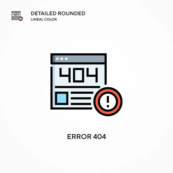 Error 404 Vector Icon Modern Vector Illustration Concepts Easy Edit — Stock Vector