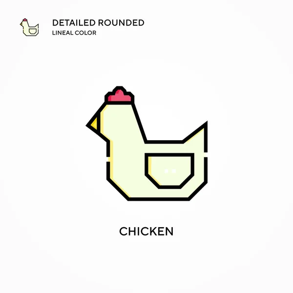 Chicken Vector Icon Modern Vector Illustration Concepts Easy Edit Customize — Stock Vector