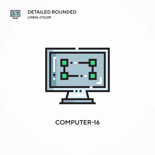 Icono Vectorial Computer Conceptos Modernos Ilustración Vectorial Fácil Editar Personalizar — Archivo Imágenes Vectoriales