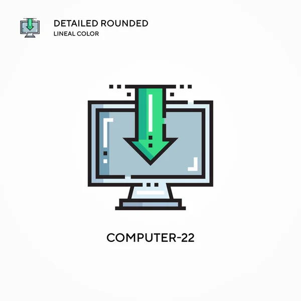 Vektorová Ikona Počítače22 Moderní Vektorové Ilustrační Koncepce Snadno Upravitelná Přizpůsobitelná — Stockový vektor