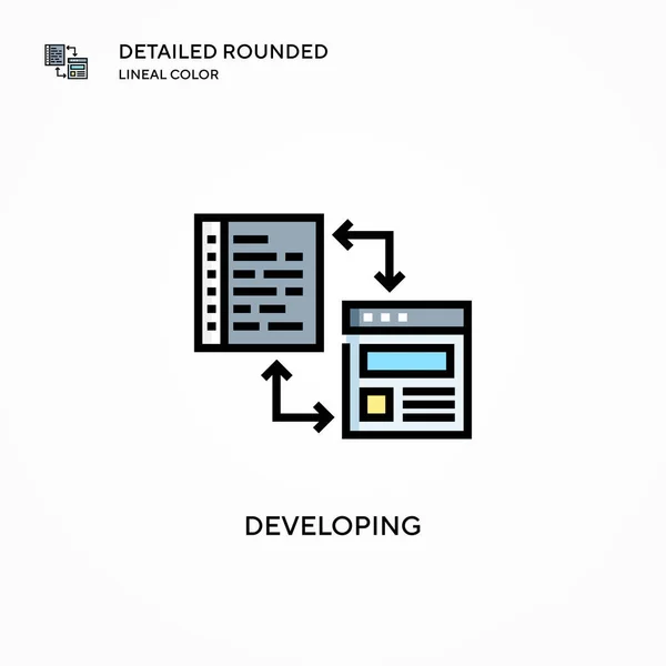 Desenvolvendo Ícone Vetorial Conceitos Modernos Ilustração Vetorial Fácil Editar Personalizar —  Vetores de Stock