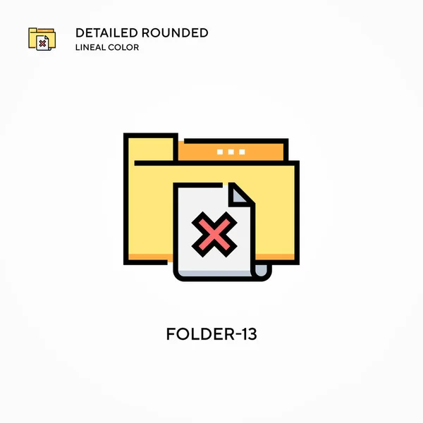 Folder 13ベクトルアイコン 現代のベクトル図の概念 編集とカスタマイズが簡単 — ストックベクタ