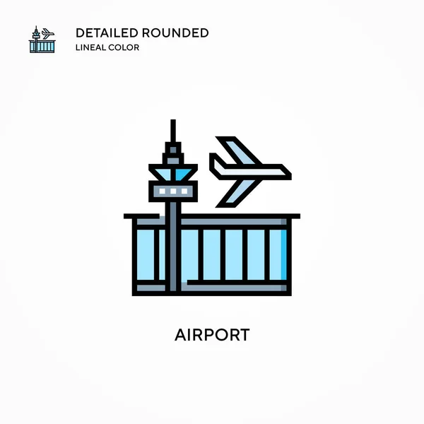 Icono Vectorial Aeropuerto Conceptos Modernos Ilustración Vectorial Fácil Editar Personalizar — Vector de stock