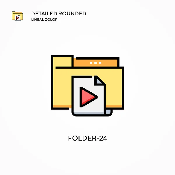Folder 24矢量图标 现代矢量图解概念 容易编辑和定制 — 图库矢量图片