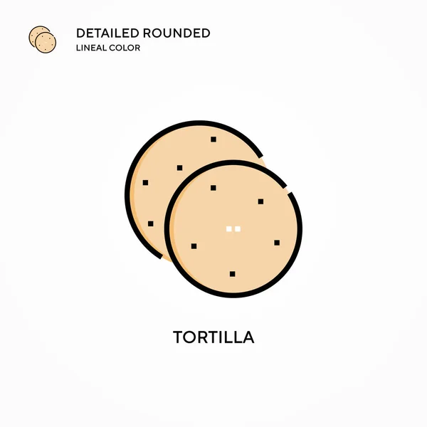 Tortilla Vektor Ikon Modern Vektor Illusztráció Fogalmak Könnyű Szerkeszteni Testre — Stock Vector