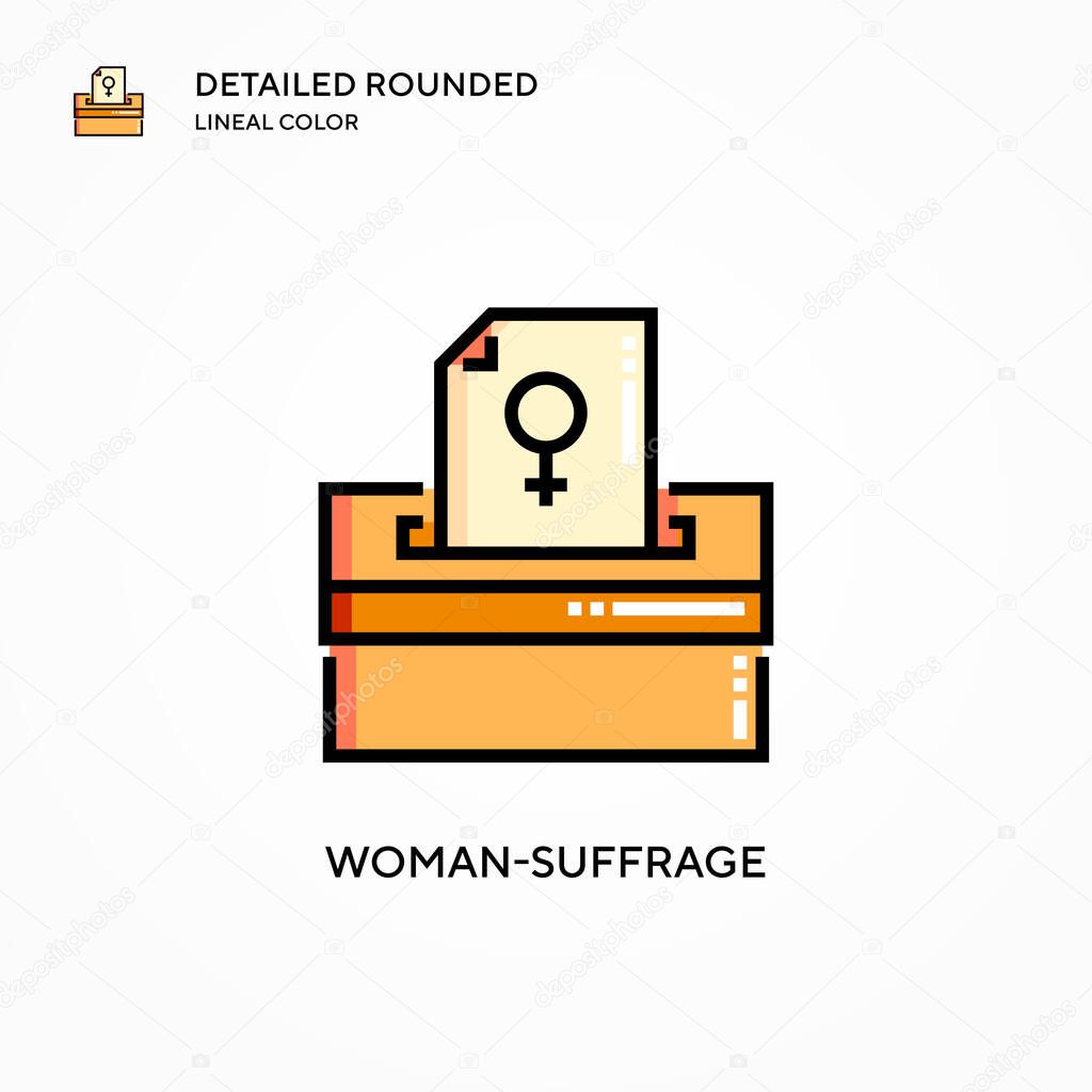 Woman-suffrage vector icon. Modern vector illustration concepts. Easy to edit and customize.