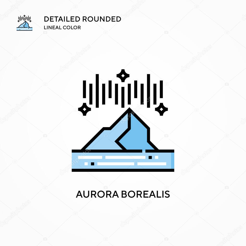 Aurora borealis vector icon. Modern vector illustration concepts. Easy to edit and customize.
