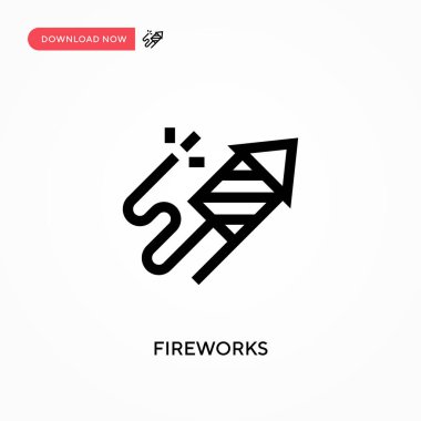 Havai fişekler basit vektör simgesi. Web sitesi veya mobil uygulama için modern, basit düz vektör çizimi