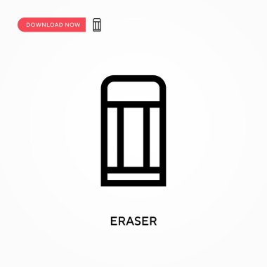 Silgi Basit vektör simgesi. Web sitesi veya mobil uygulama için modern, basit düz vektör çizimi