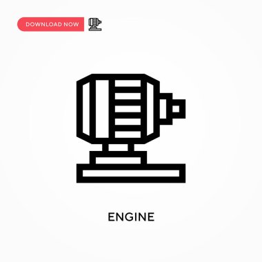 Motor Basit vektör simgesi. Web sitesi veya mobil uygulama için modern, basit düz vektör çizimi