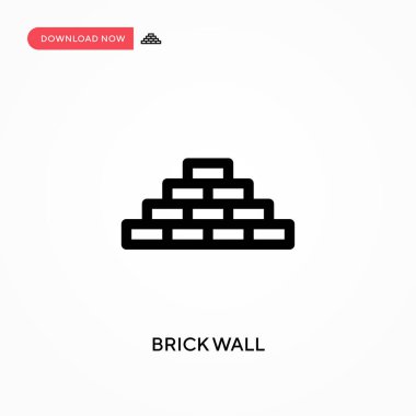 Tuğla duvar basit vektör simgesi. Web sitesi veya mobil uygulama için modern, basit düz vektör çizimi
