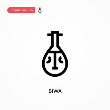 Biwa Basit vektör simgesi. Web sitesi veya mobil uygulama için modern, basit düz vektör çizimi