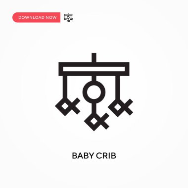 Bebek beşiği basit vektör simgesi. Web sitesi veya mobil uygulama için modern, basit düz vektör çizimi