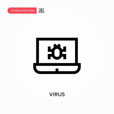 Virüs basit vektör simgesi. Web sitesi veya mobil uygulama için modern, basit düz vektör çizimi