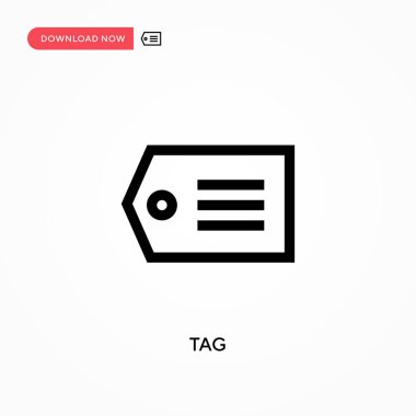 Etiket Basit vektör simgesi. Web sitesi veya mobil uygulama için modern, basit düz vektör çizimi