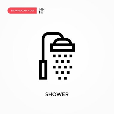 Duş basit vektör simgesi. Web sitesi veya mobil uygulama için modern, basit düz vektör çizimi