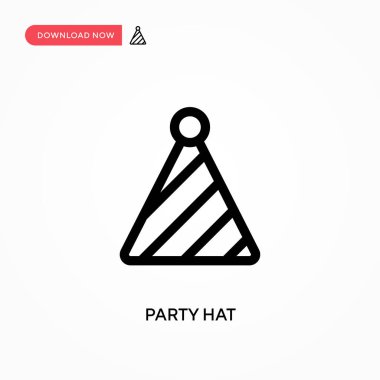 Parti şapkası Basit vektör simgesi. Web sitesi veya mobil uygulama için modern, basit düz vektör çizimi