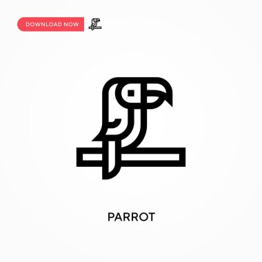 Papağan basit vektör simgesi. Web sitesi veya mobil uygulama için modern, basit düz vektör çizimi