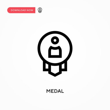 Madalya basit vektör simgesi. Web sitesi veya mobil uygulama için modern, basit düz vektör çizimi