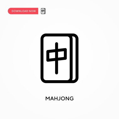Mahjong Basit vektör simgesi. Web sitesi veya mobil uygulama için modern, basit düz vektör çizimi