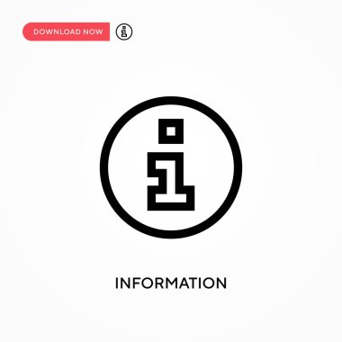 Bilgi basit vektör simgesi. Web sitesi veya mobil uygulama için modern, basit düz vektör çizimi