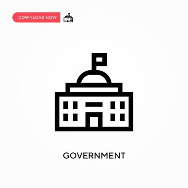 Hükümetin basit vektör simgesi. Web sitesi veya mobil uygulama için modern, basit düz vektör çizimi