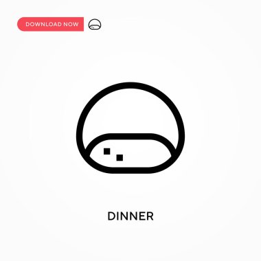 Akşam yemeği basit vektör simgesi. Web sitesi veya mobil uygulama için modern, basit düz vektör çizimi