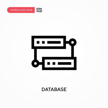 Veritabanı Basit vektör simgesi. Web sitesi veya mobil uygulama için modern, basit düz vektör çizimi