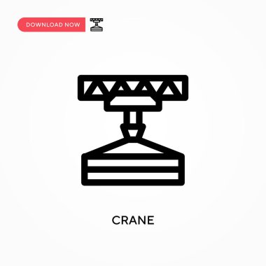Crane Basit vektör simgesi. Web sitesi veya mobil uygulama için modern, basit düz vektör çizimi