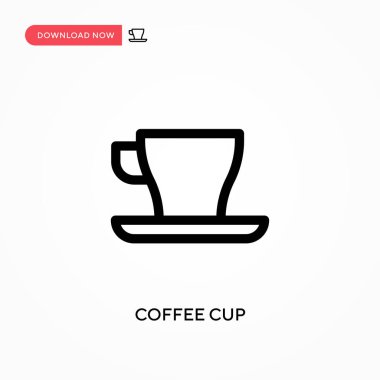 Kahve fincanı basit vektör ikonu. Web sitesi veya mobil uygulama için modern, basit düz vektör çizimi