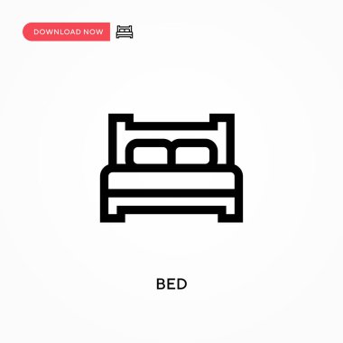 Yatak Basit vektör simgesi. Web sitesi veya mobil uygulama için modern, basit düz vektör çizimi